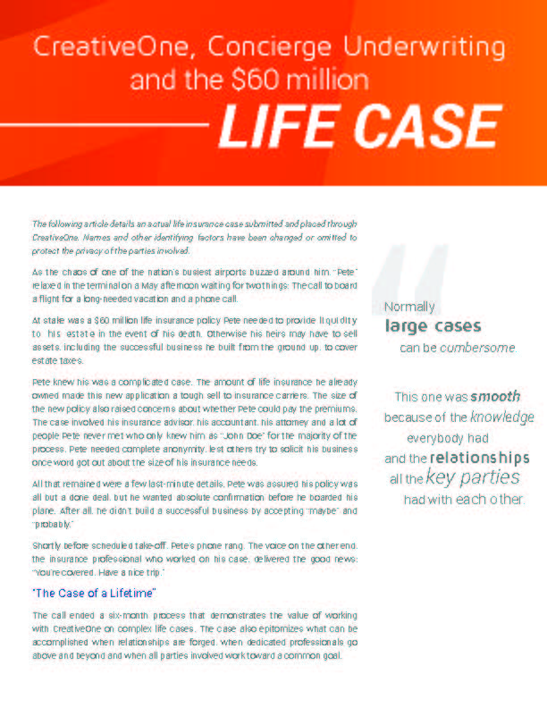 Affluent Clients, Financial Underwriting